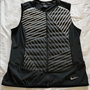 Nike Black and White Striped Running Vest